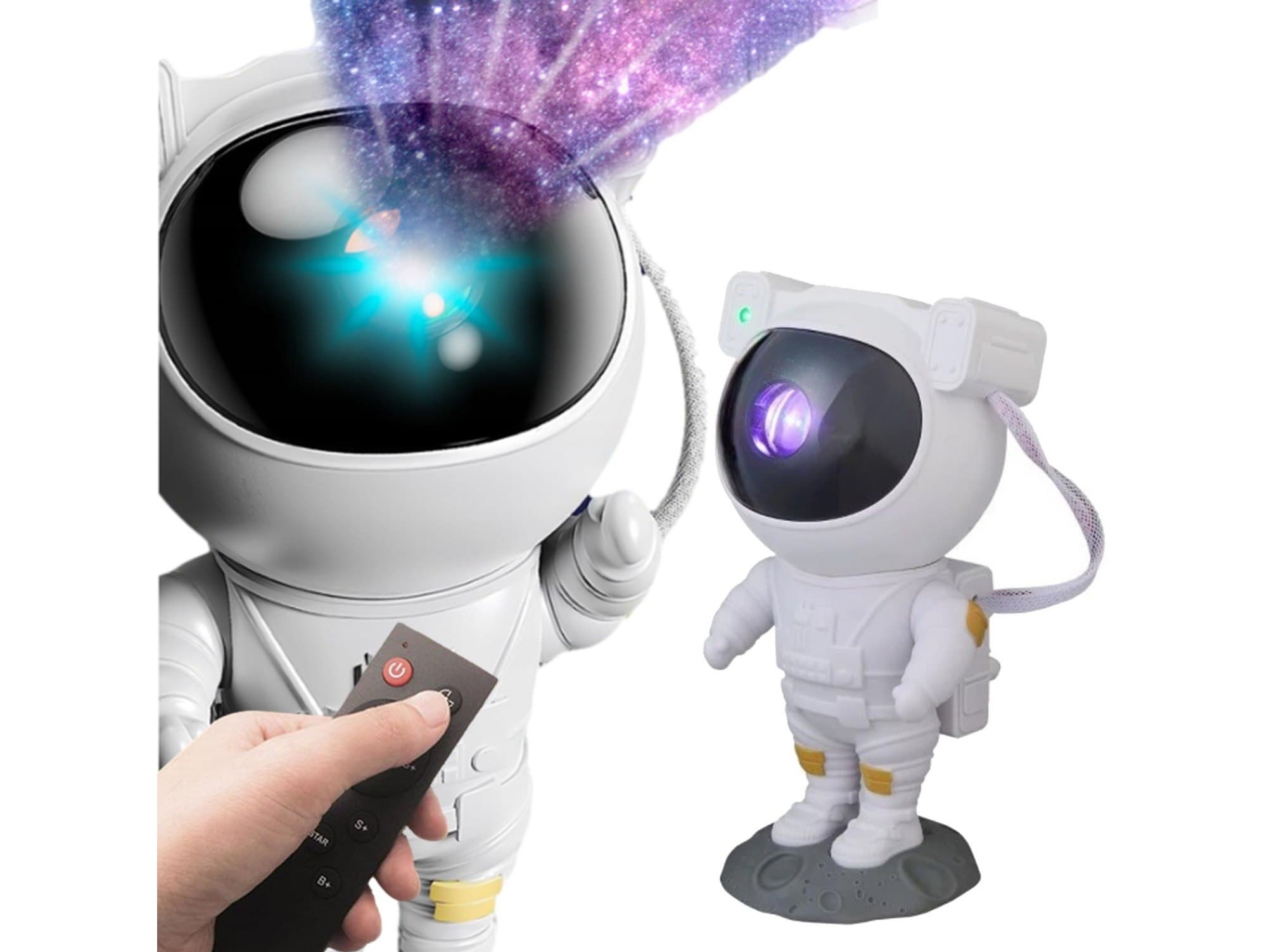 Projektor światła gwiazd led astronuta kosmonauta lampka nocna +pilot