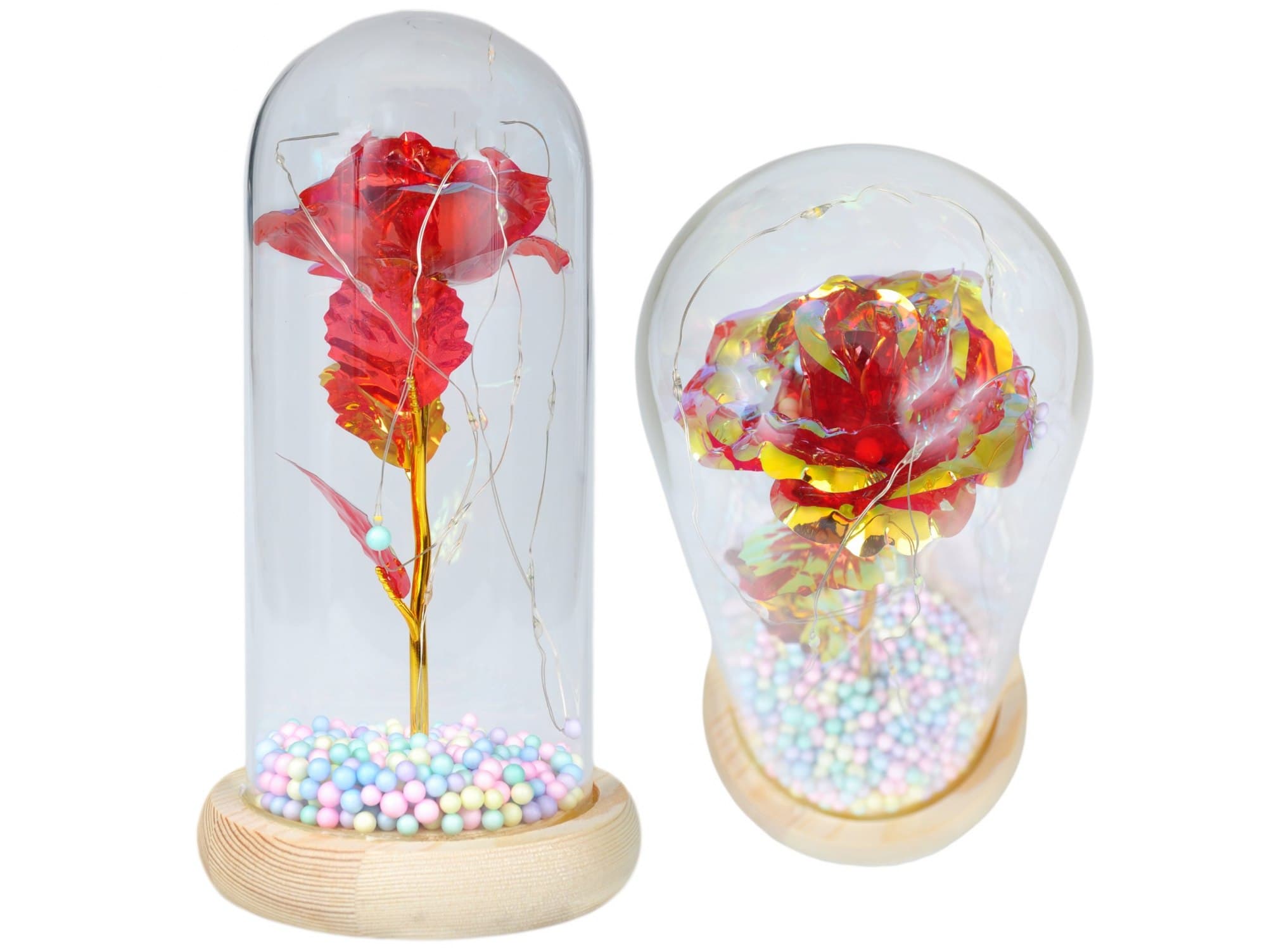 Wieczna róża w szkle w pudełku prezent led szkło