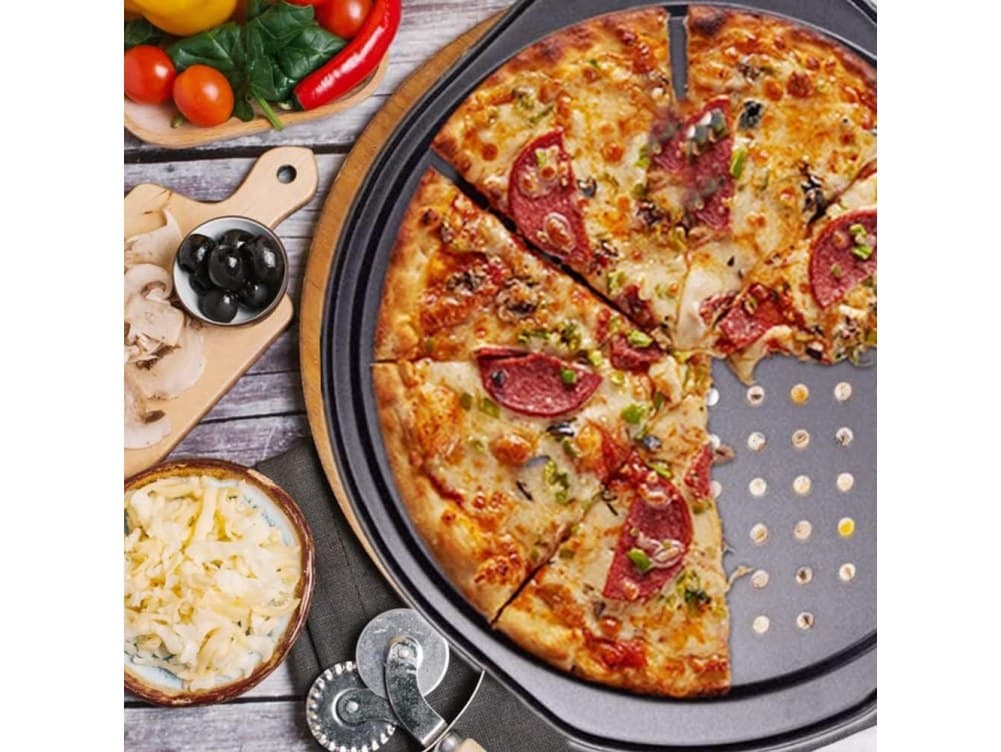 Blacha do pieczenia pizzy z uchwytami 30cm