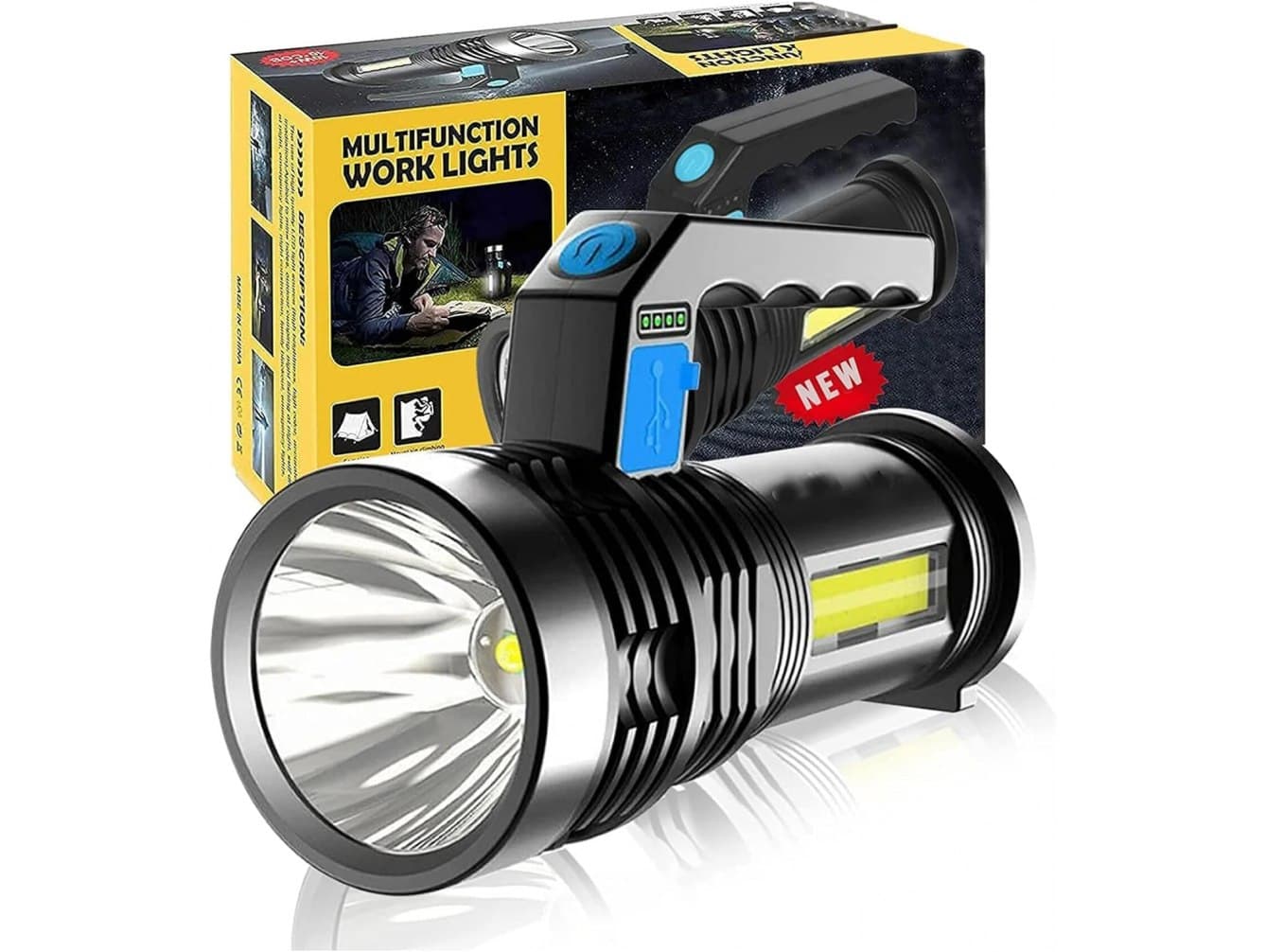 Latarka ręczna mocna led taktyczna szperacz wodoodporna akumulatorowa