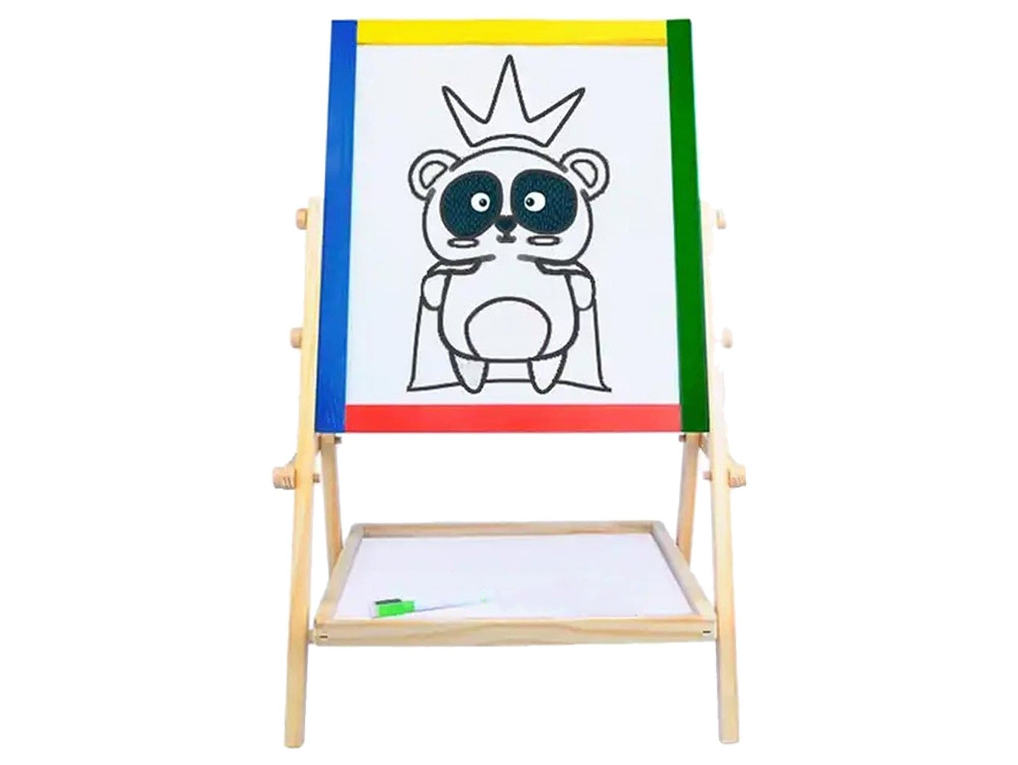 Tablica dwustronna obrotowa drewniana magnetyczna kredowa +akcesoria